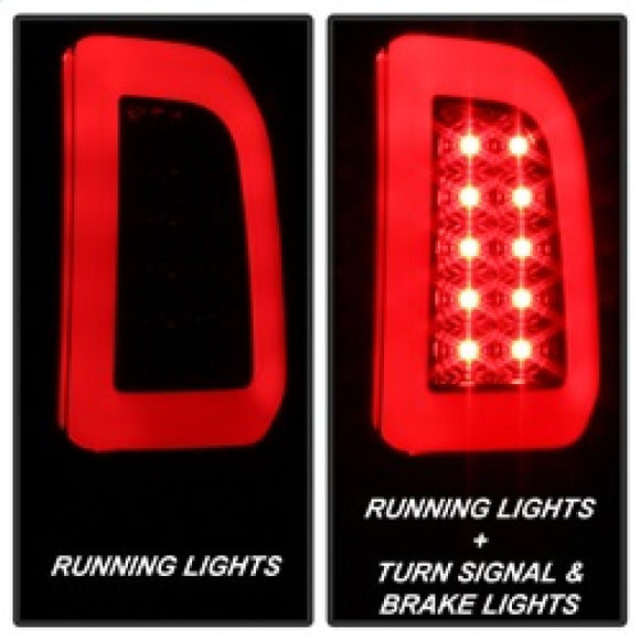 Spyder 97-03 Ford F150 Stylsd. F250 V3 Lght Bar LED Tail Lights - Blk Smk ALT-YD-FF15097V3-LBLED-BSM