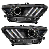 Oracle 15-17 Ford Mustang Dynamic RGB+A Pre-Assembled Headlights - Black Edition - SEE WARRANTY