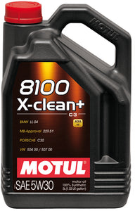 Motul 5L Synthetic Engine Oil 8100 5W30 X-CLEAN Plus