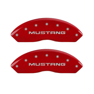 MGP 4 Caliper Covers Engraved Front Mustang Engraved Rear SN95/GT Red finish silver ch