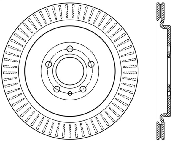 StopTech Premium High Carbon 13-14 Ford Mustang/Shelby GT500 Right Rear Disc Slotted Brake Rotor